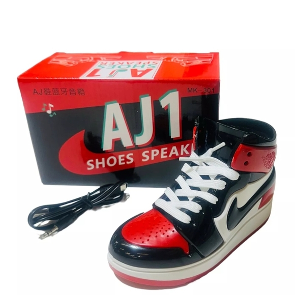 Air Jordan Nike Shoe Bluetooth Speaker - Black and Red